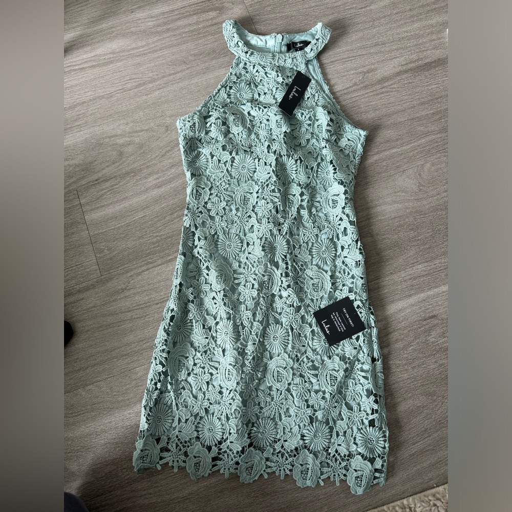 Lulu's Mint Green Lace Dress
